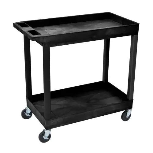 Luxor - EC11B - 2 Shelf High Capacity Tub Carts - Black