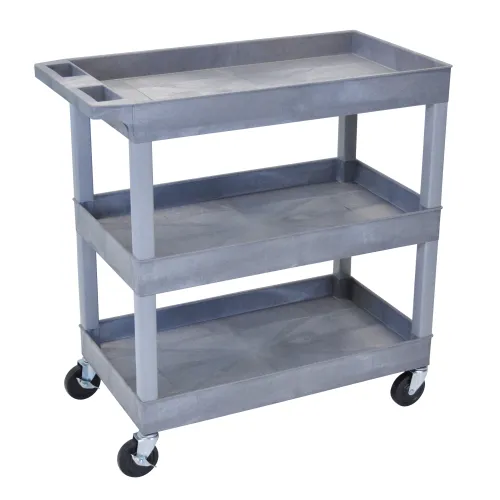 Luxor - EC111G - 3 Shelf High Capacity Tub Carts - Gray