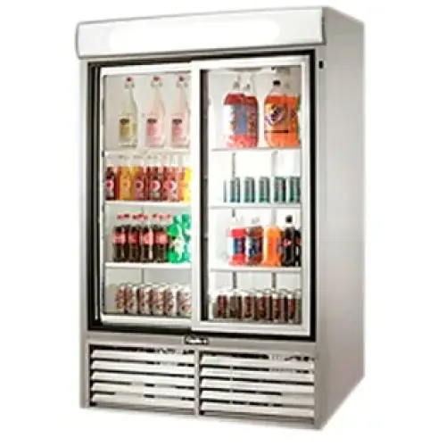 Leader ESLS38 - 38" Sliding Glass Door Reach In Refrigerator - NSF Certified