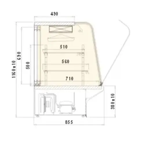 Universal JULIA75SC - Front Opening Curved Glass Bakery/Deli Case 75" 