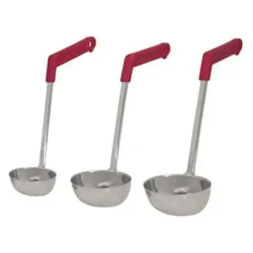 Update International LOV-40ECH - 2.63" x 6.63" x 13.75" - Stainless Steel - Oval Serving Ladle
