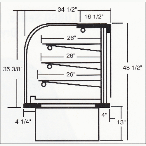 Marc LUBCD-77 - 78" Dry Bakery Display Case - Self-Service - Curved Glass - High Volume