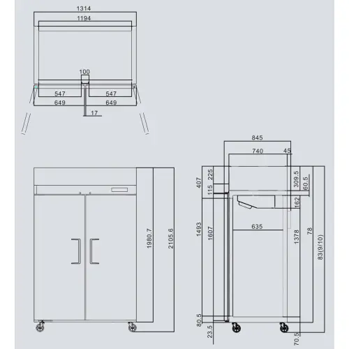 Atosa MBF8002 - 52" Reach In Freezer - 2 Doors - Top Mount