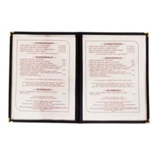 Update International MCV-3BK - 0.1" x 9.25" x 12" - Triple Fold - Menu Cover