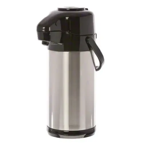Update International NVSP-25BK - 5.5" x 14.13" x 5.5" - Stainless Steel Air Pot with Black Push-Button Top  