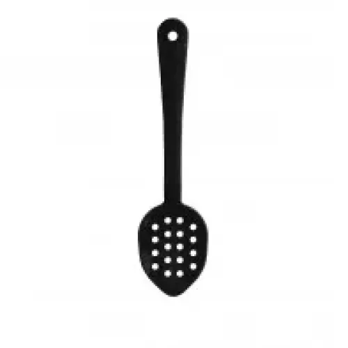 Thunder Group Black Polycarbonate Perforated Serving Spoons 11" (12 per Case) [PLSS113BK]
