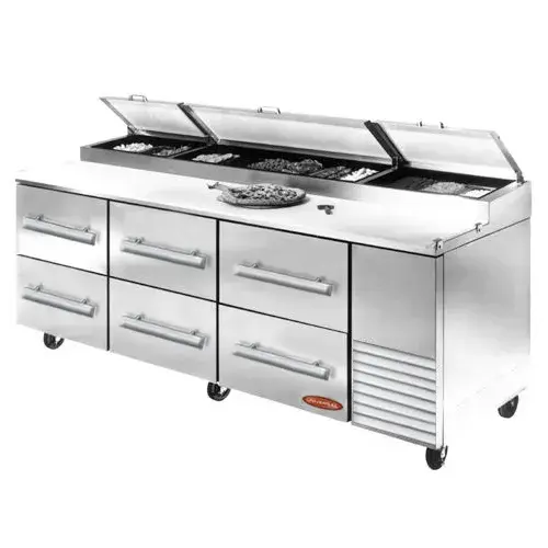 Universal PP96SC-6 - 96" Pizza Prep Table W/ Drawers