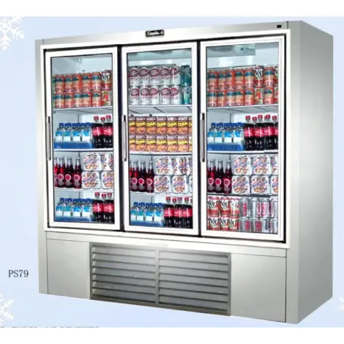 Leader PS79 - 79" Swinging Glass Door Reach In Refrigerator 
