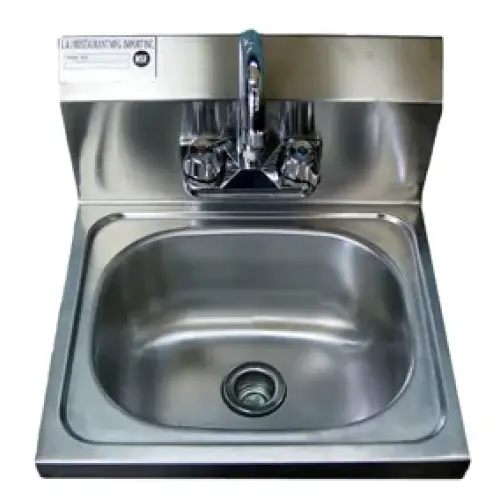 Universal WHS1612-5D - Heavy Duty Wall Hung Sink w/ Faucet 16" S/S 