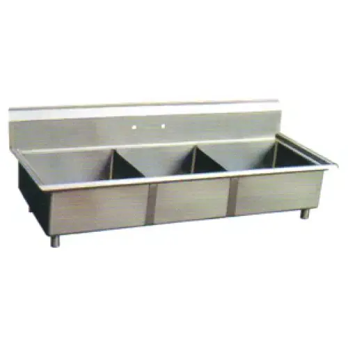 Universal LJ2424-3-D - 81" Three Compartment Deep Draw Sink - NSF Certified