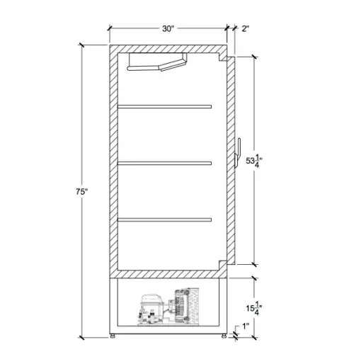 Universal Coolers RIR30 - 30" Swinging Solid Door Reach In Refrigerator 