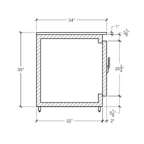 Universal Coolers LB96G - 96" Low Boy Under Counter Refrigerator - Sliding Glass Doors