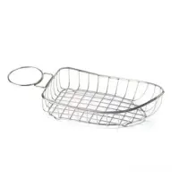 GET Enterprises - 4-80118 - Small Stainless Boat Basket w/ Condiment Holder