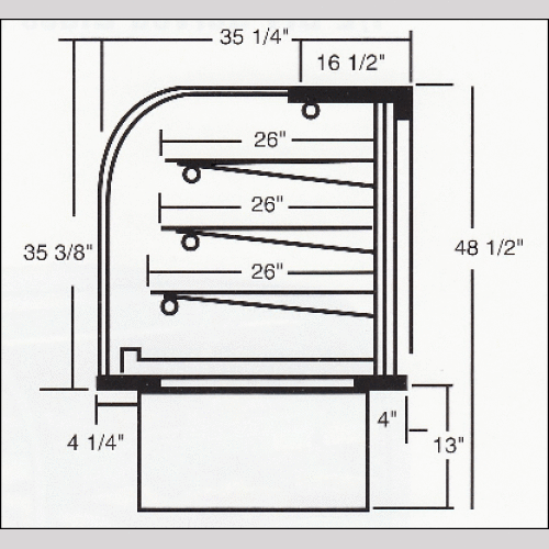 Marc SPL-59 - 59" Combination Bakery Display Case - Curved Glass