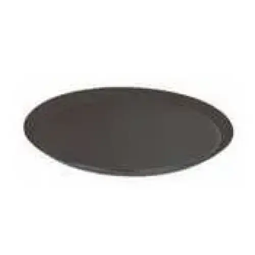 Thunder Group Black Round Slip Resistant Serving Tray 11" (12 per Case) [PLST1100BL] 