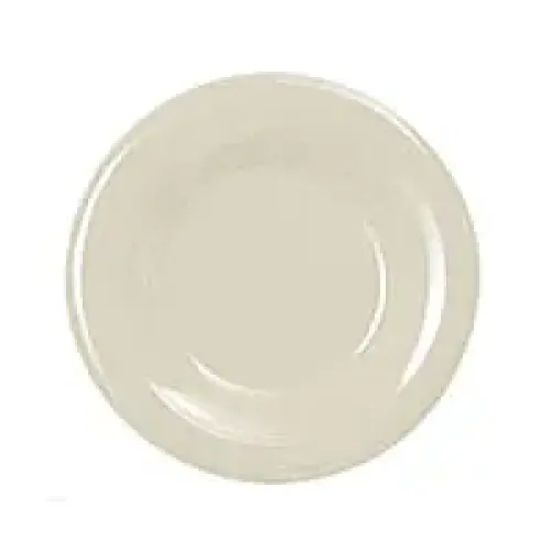 Thunder Group Round Wide Rim Round Plate - Ivory - 9"  (12 per Case) [CR009V]