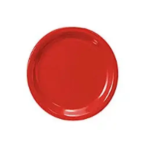 Thunder Group Narrow Rim Round Plate - Pure Red - 6-1/2"  (12 per Case) [CR106PR]