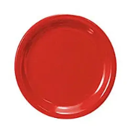 Thunder Group Narrow Rim Round Plate - Pure Red - 9"  (12 per Case) [CR109PR]