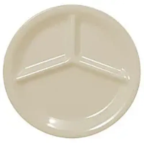 Thunder Group Three Compartment Plate - Ivory - 10-1/4" (12 per Case) [CR710V]