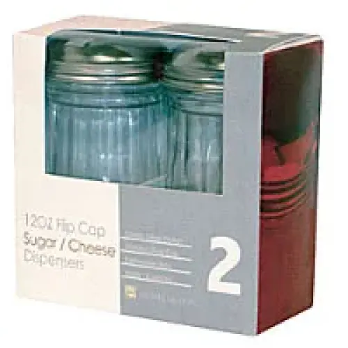 Thunder Group Glass Sugar Dispenser w/ Center Hole Top 12 oz (8 per Case) [GLTWSJ012T]