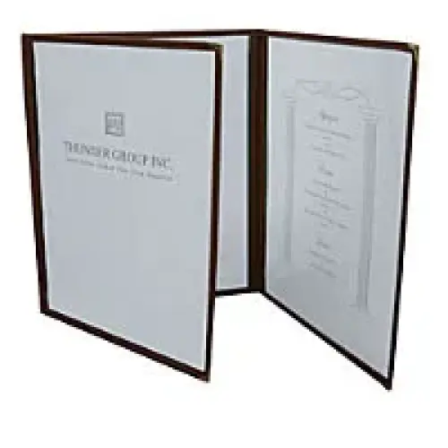 Thunder Group Brown Three Page Menu Cover 8-1/2" x 11" (10 per Case) [PLMENU-3BR]