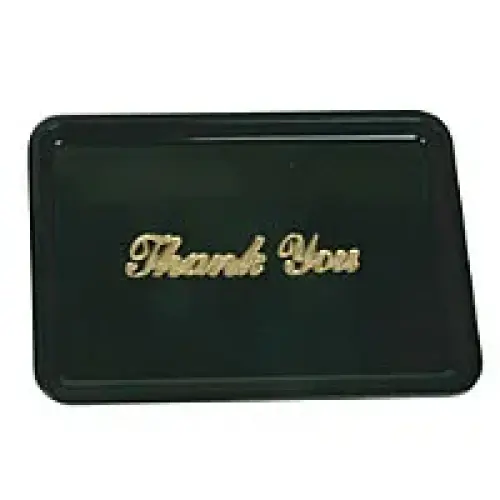 Thunder Group Black Gold Imprinted Tray 4-1/2" x 6-1/2" (48 per Case) [PLPT046BL] 