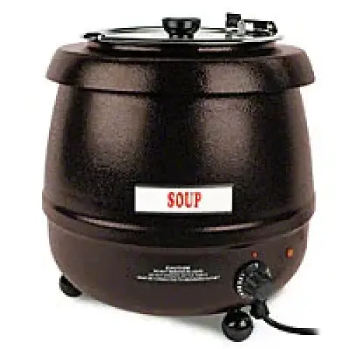 Thunder Group Brown Round Stainless Steel Soup Warmer 10-1/2 Qt. [SEJ32000C]
