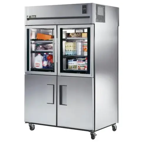 True STR2RPT-2HG/2HS-2G 52" Spec Series Combination Half Door Pass Through Refrigerator