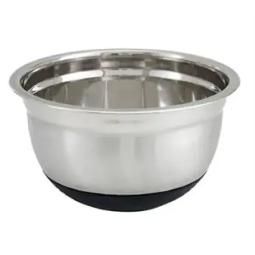 Winco German Mixing Bowl, 5 Quart, Mirror Finish Stainless Steel [MXRU-500]