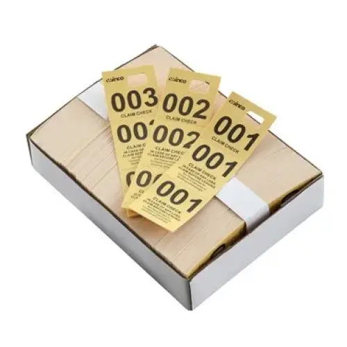 Winco Yellow Coat Check Tickets 500/case [CCK-5YL]