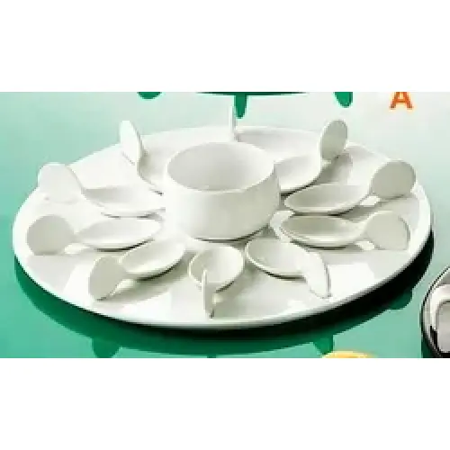 C.A.C. China PTP-21-W - Party Collection Tasting Spoon Set 12-1/4" - (4 Sets Per Case)