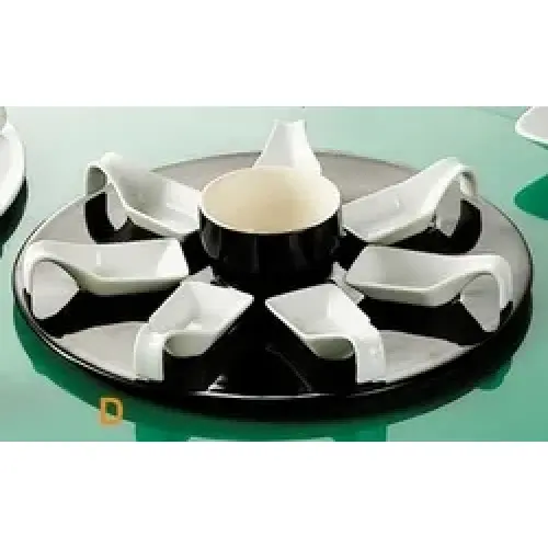 C.A.C. China PTP-23-BLK - Party Collection Tasting Spoon Set 12-3/4" - (4 Sets Per Case)