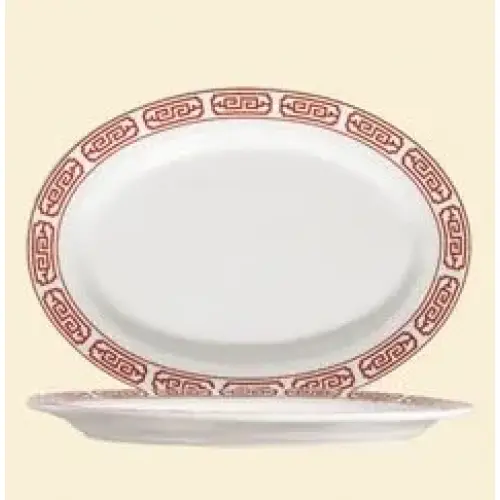 C.A.C. China 105-14 - Red Gate Platter 12-1/4" - (1 Dozen per Case)